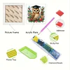 5D DIY Partial Special Shaped Drill Diamond Painting Christmas Owl 22.8x22.8cm