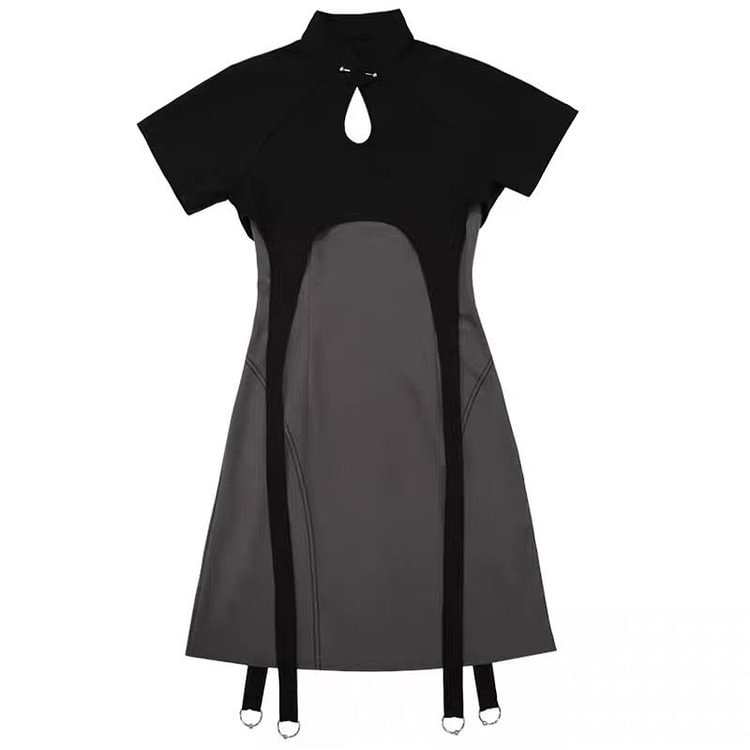 2-Piece Hollow Out  Short Sleeve Dress