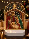 DIY Diamond Art LED Night Light &ndash; Light-Up Table Decor, Double-Sided Printed DIY Crystal Pearl Painting Decoration for Christmas & Holiday Gifts