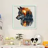 Silhouette Wolf - 14CT Counted Cross Stitch - 45*45cm - Animal