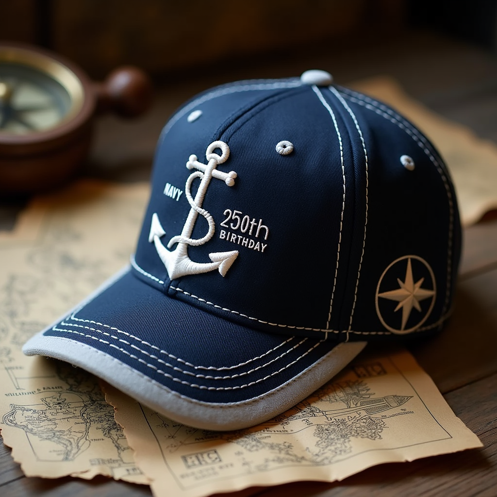 250th Birthday Military-emblem Caps