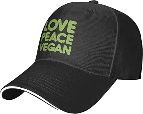 Love Peace Vegan Hat Classic Adjustable Baseball Cap Trucker Hat for Men Women Cap Adult Unisex Four Seasons Casual