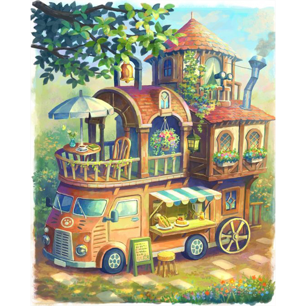 

40*50CM - Round Drill Diamond Painting - Motorhome, 501 Original