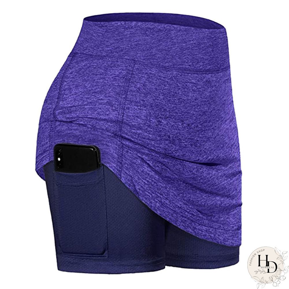 Womens Summer Athletic Tennis Skirt Golf Inner Shorts Elastic Sports Running Skort