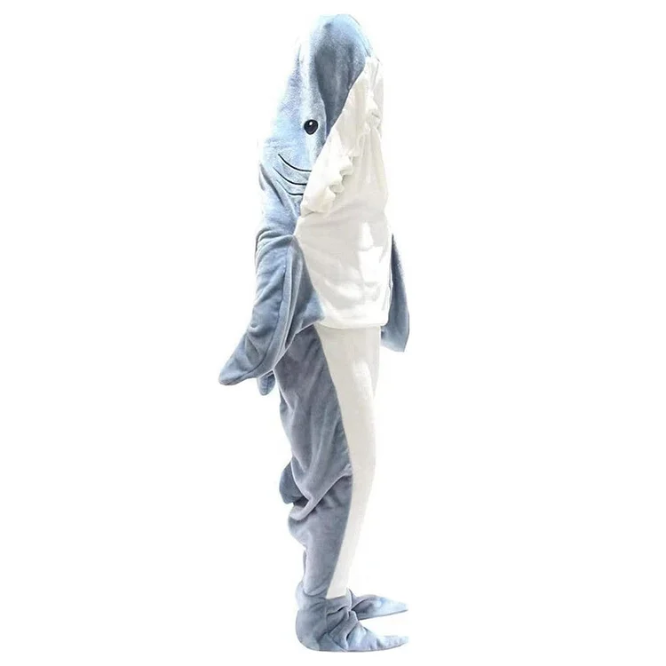 Adult Shark Sleepwear Jumpsuit Soft Cozy Warm Sleeping Shark Blanket Outfts Cosplay Costume