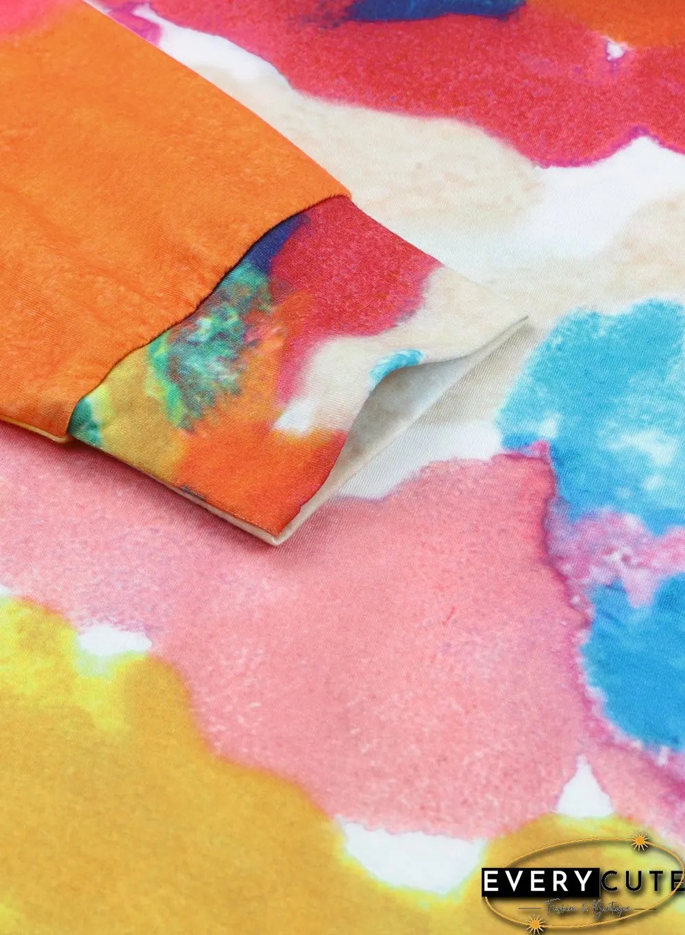 Multicolor Tie Dye Pocketed T Shirt Mini Dress