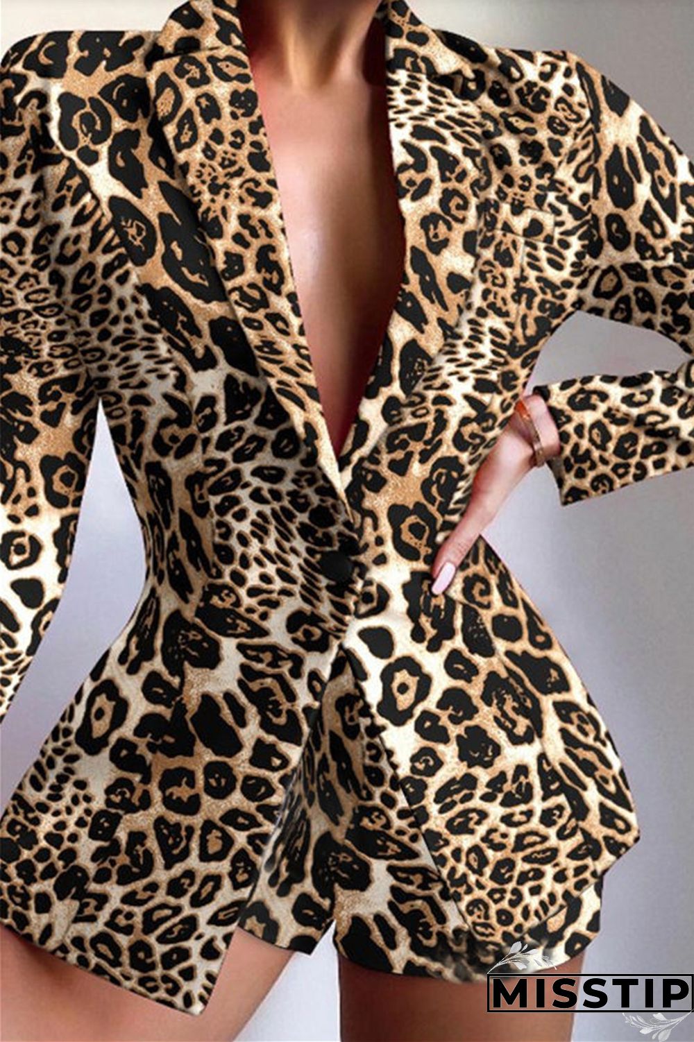 Black Fashion Casual Print Patchwork Turndown Collar Long Sleeve Two Pieces