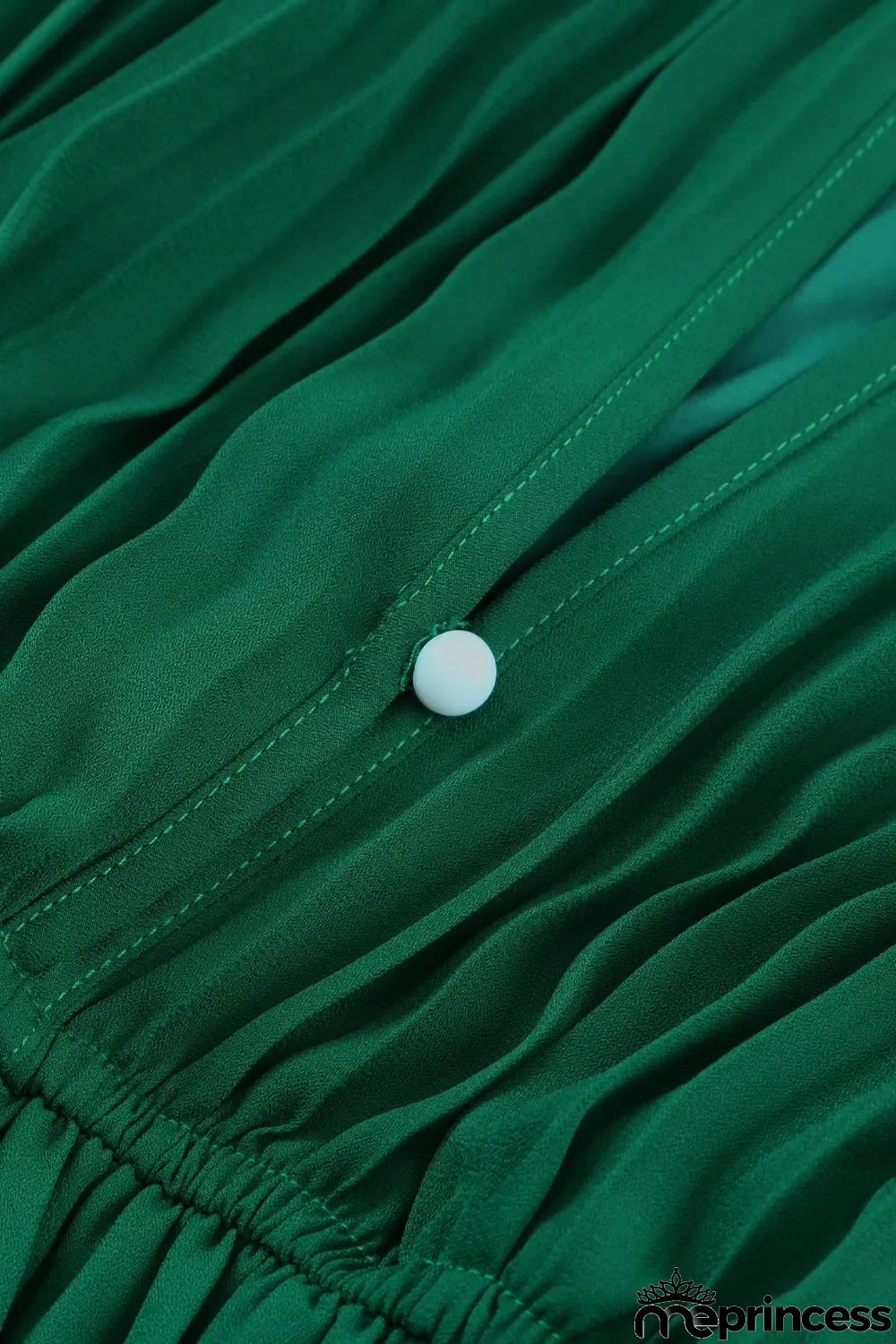 Green Halter Neck Pleated Wide Leg Jumpsuit with Belt