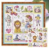 Lion Girl-14CT Stamped Cross Stitch Egyptian Cotton 30*30cm/11.81*11.81in