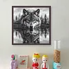 (US Only)Wolf Printed Cross Stitch Kit 50x50cm DIY 14CT Thread Art Needlework Decor