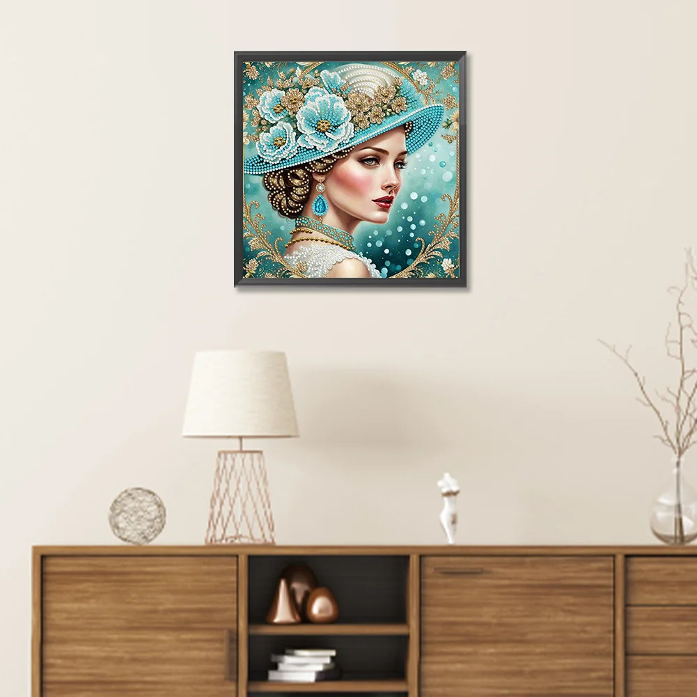 Diamond Painting - Partial Special Shaped Drill - Fashion Lady(Canvas|30*30cm)