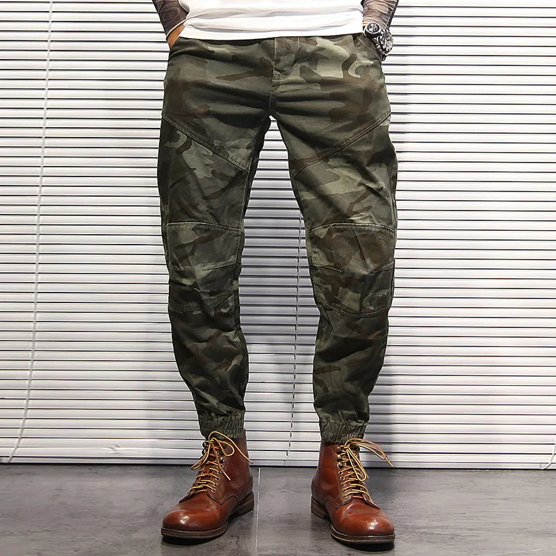American Heavy Industry Wash Camouflage Motorcycle Cargo Pants