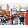 London Street Oil Painting - 11CT Stamped Cross Stitch - 50*40cm