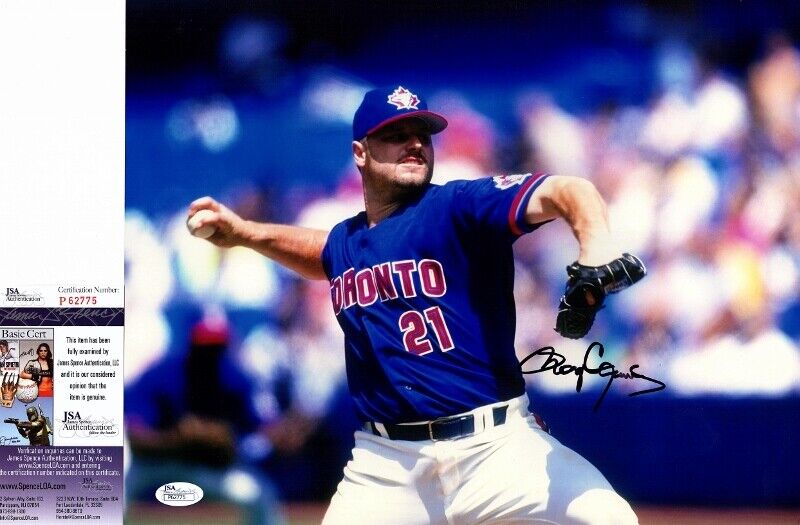 Rogers Clemens Signed Autographed Toronto Blue Jays 11x14 Photo Poster painting JSA Certificate