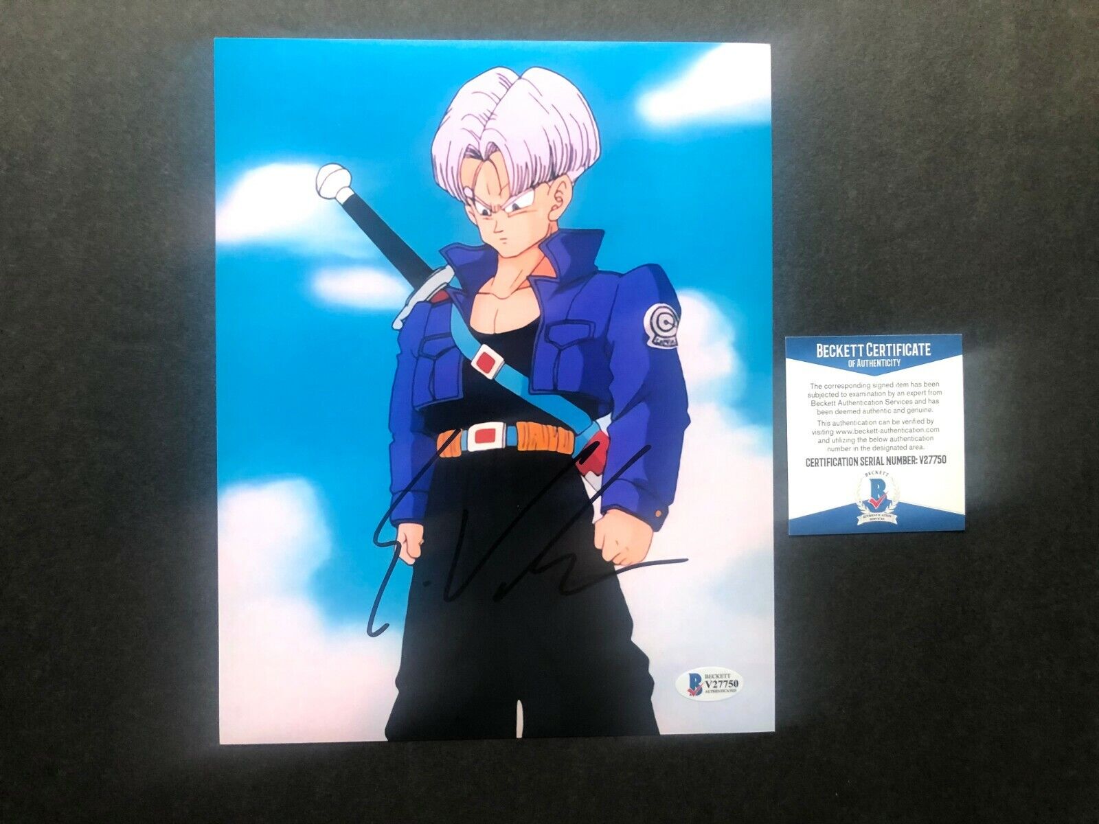 Eric Vale signed autographed Trunks DBZ Dragonball Z 8x10 Photo Poster painting Beckett BAS coa