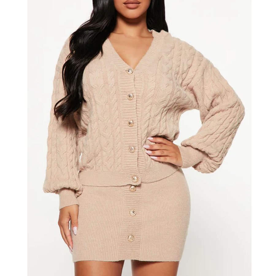 Preppy Girl Sweater Skirt Set