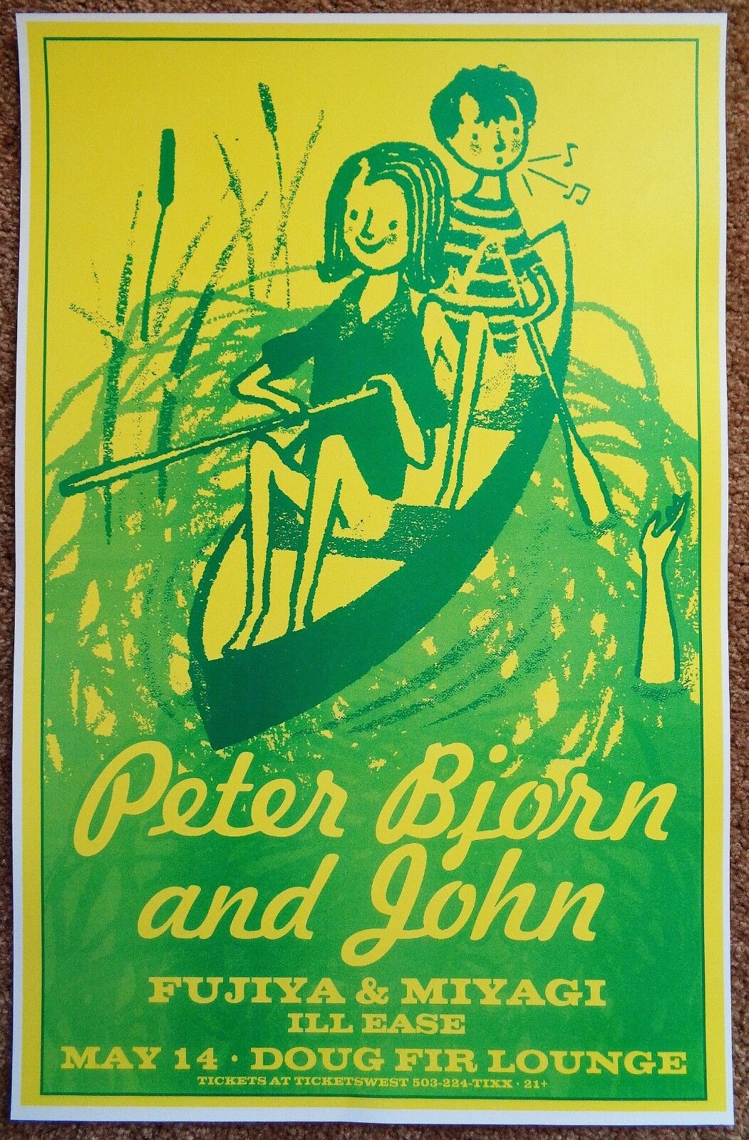 PETER BJORN And JOHN Gig POSTER May 2007 Portland Oregon Concert