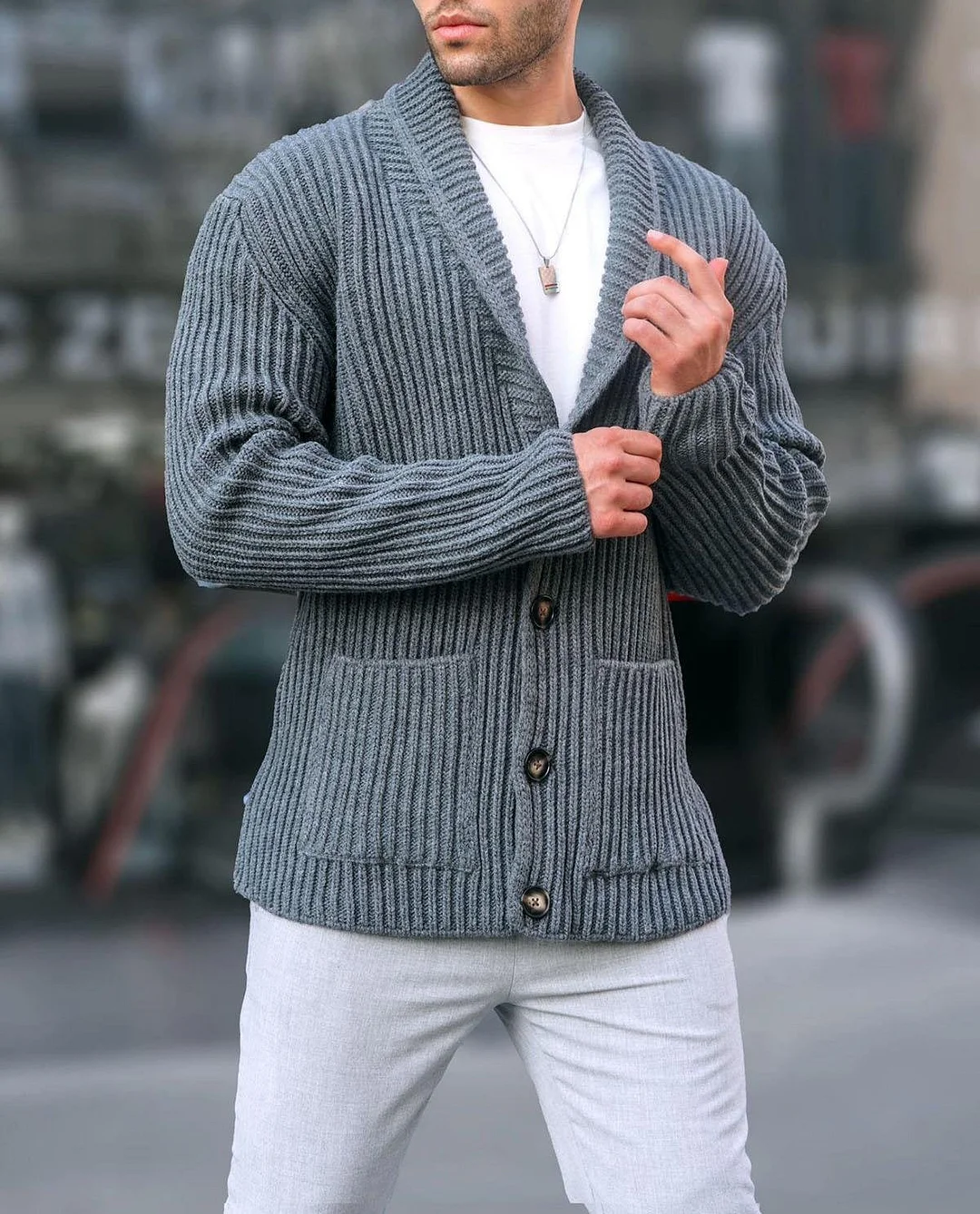 Wongn Wongn Men's New Cardigan Sweater Autumn And Winter Men's Long Sleeve Knit Sweater Men's Coat