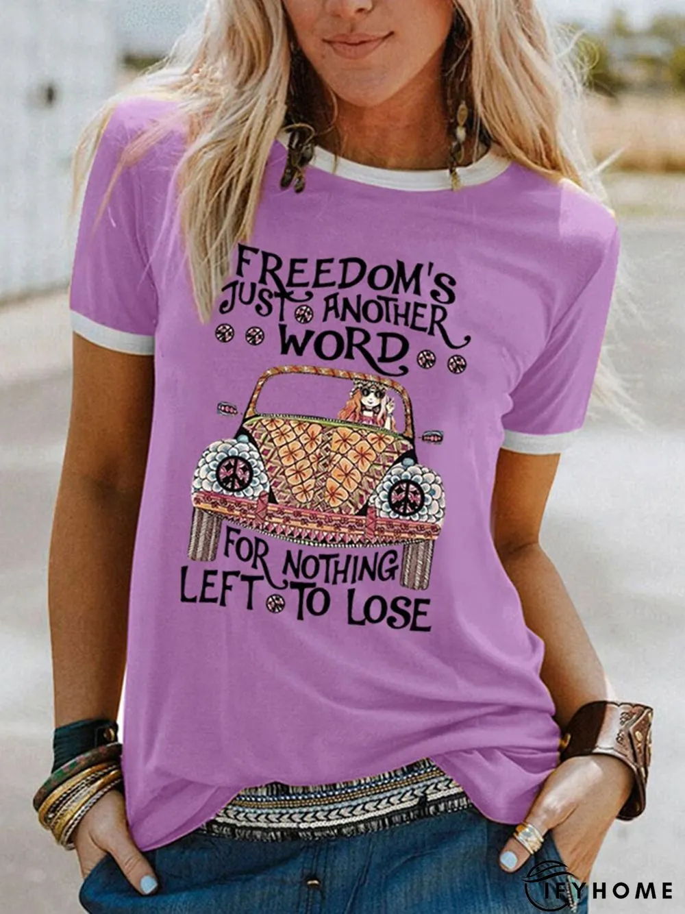 Printed Short Sleeve Casual Modal T-shirt | IFYHOME
