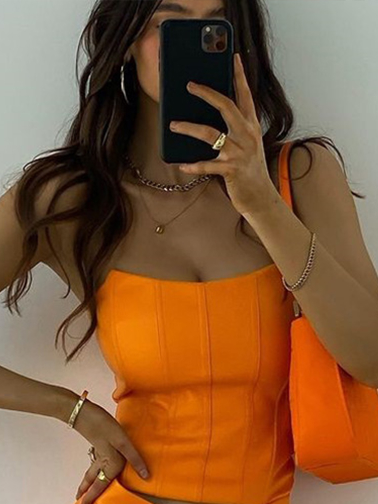 Poncun event dresses for women luxury Clearance sale ! Summer Crop Top PU Women Fishbone Top Sexy Pink Leather Crop Top Fashion Lady Clubwear Slim Party Clubwear