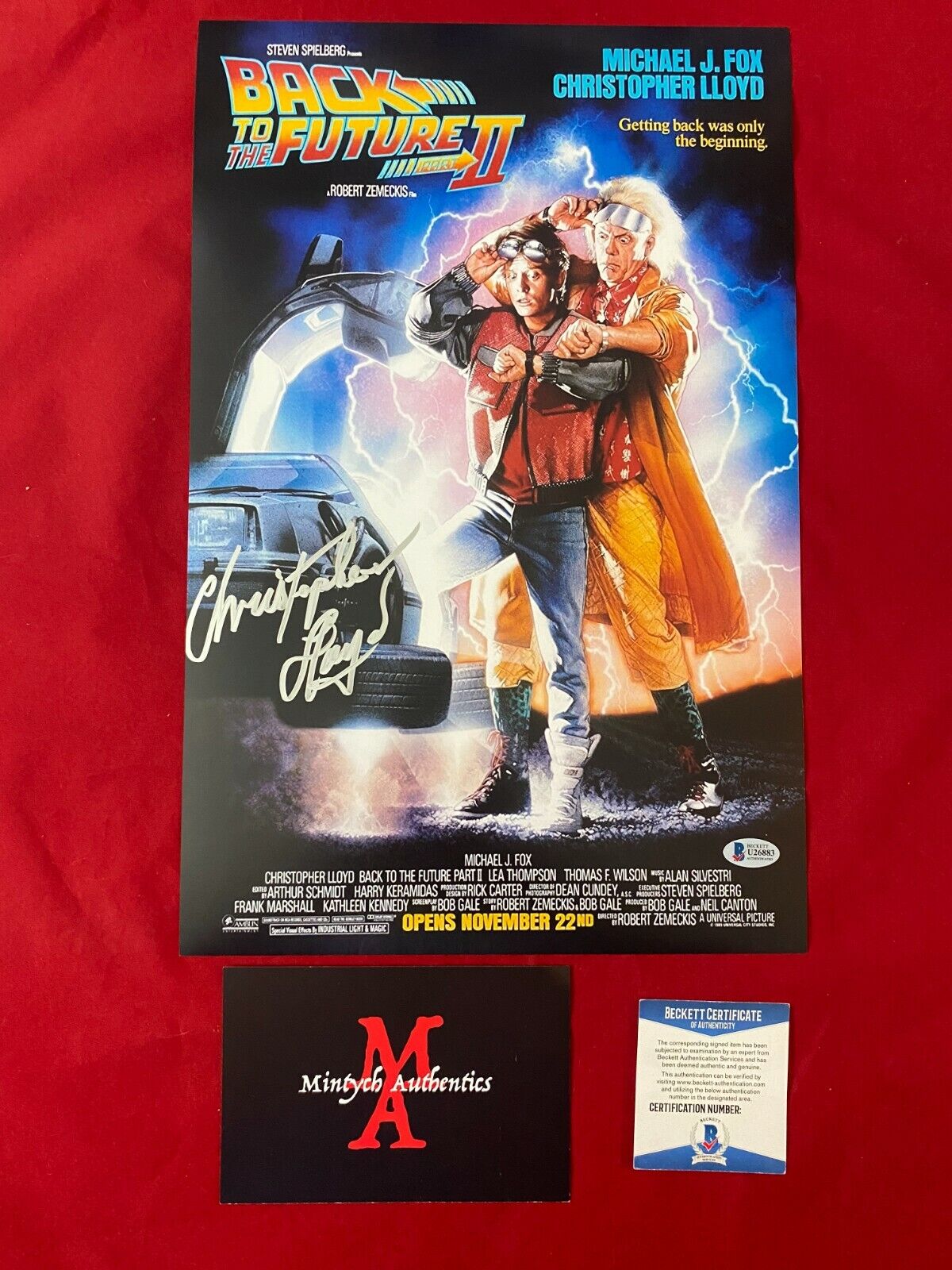 CHRISTOPHER LLOYD AUTOGRAPHED SIGNED 11x17 Photo Poster painting! BACK TO THE FUTURE! BECKETT!