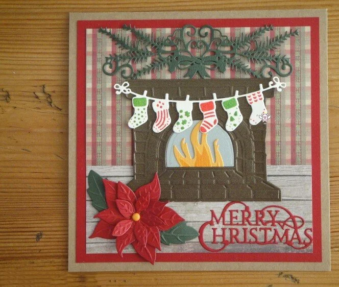 Piggy Craft metal cutting dies cut die mold Christmas socks chain Scrapbook paper craft knife mould blade punch stencils dies