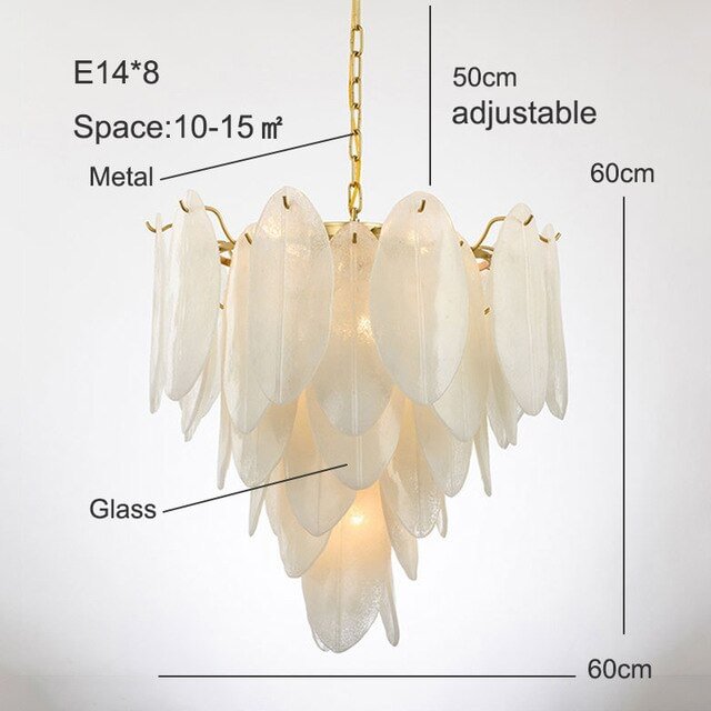 Luxury Brass Chandelier Living Milky White Glass Feather Lustre Hall Copper Chandelier Lighting Corridor Hanging Ceiling Lamps
