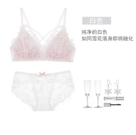 Girls Sexy Bra Set Croset Cross Strap Panty Underwear Set Women Thin Push Up Lenceria Briefs Lingerie Set нижнее белье женское
