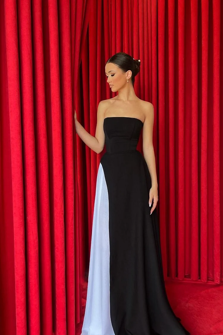 Strapless Sleeveless Floor Length Long Prom Dress With Pleated XJ0268