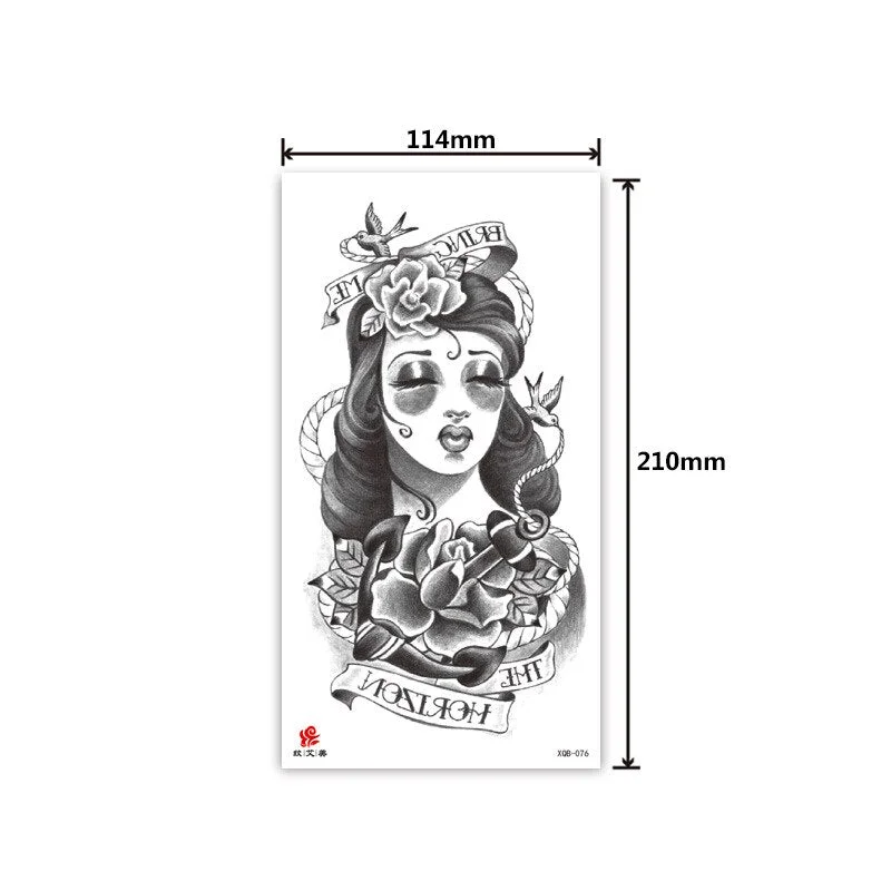 Tattoo Applique Arm Men and Women Small Full Arm Waterproof Tattoo Sticker Symbol Totem Animal Skull Text Tattoo Sticker