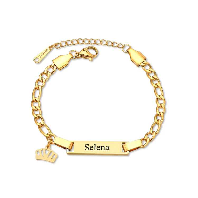 Custom Name Bracelet Personalized Crown Bracelet Cuban Chain Bracelet Love Gifts