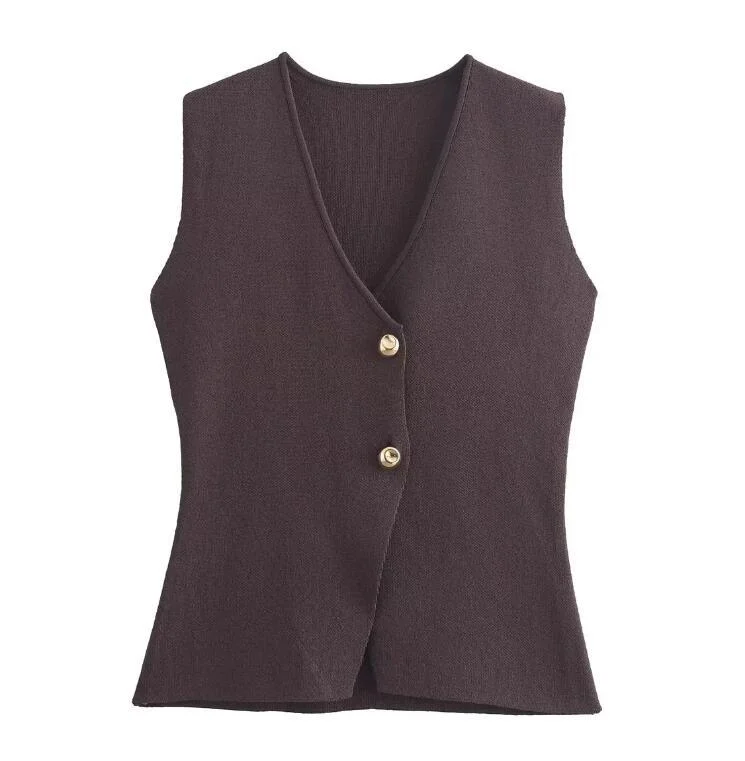 Nigikala Nigikala Color Knitted Vest Fashion Leisure 2025 New Women's Dress