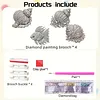 4pcs DIY Pearl Conch Diamond Painting Brooch