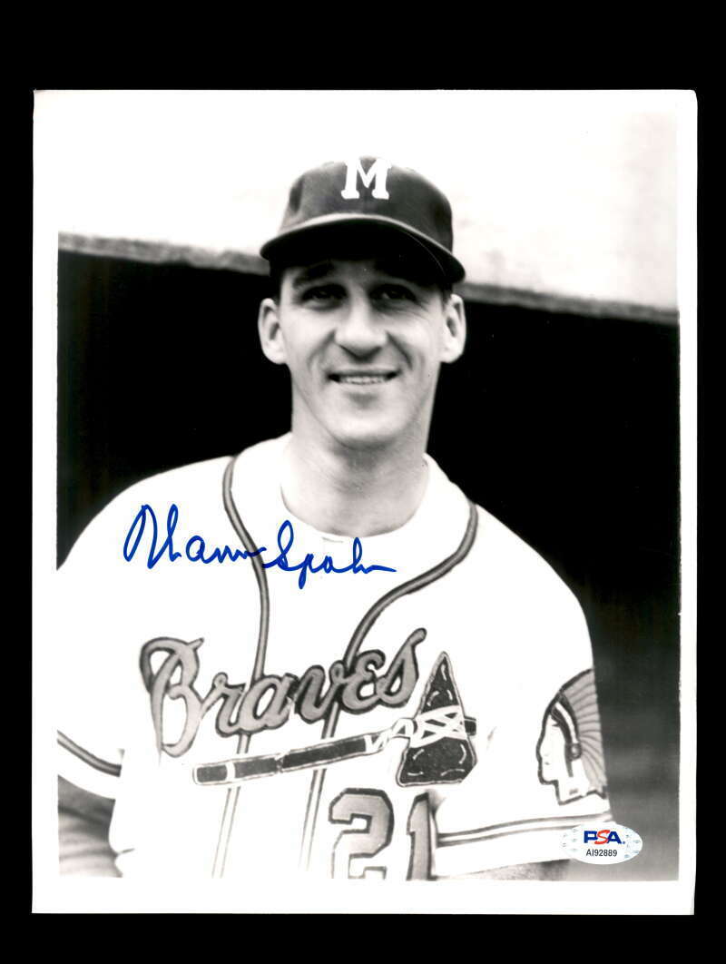 Warren Spahn PSA DNA Coa Signed 8x10 Photo Poster painting Autograph