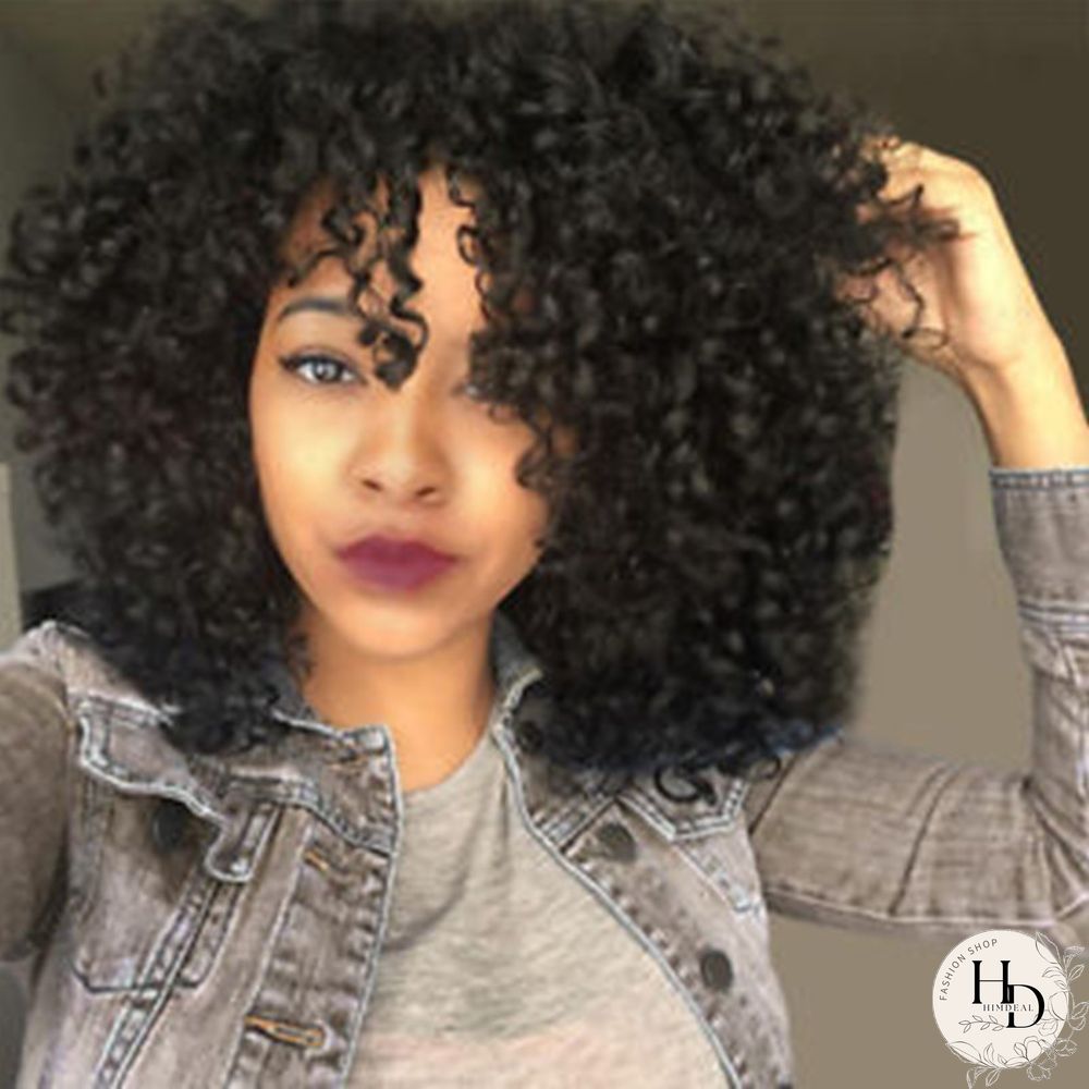 Black Fashion Casual Solid Long Curly Hair Wigs