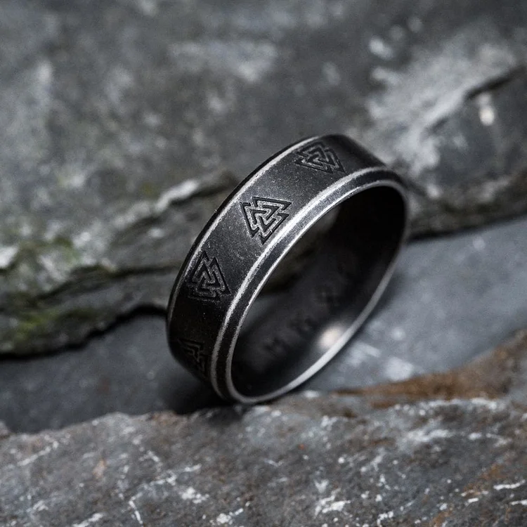 Coutureaura Odin Valknut Nordic Rune Viking Ring