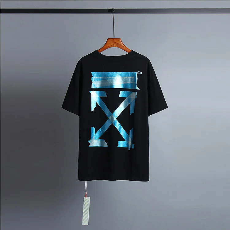 Off White T Shirt Spring/Summer Graffiti Short Sleeve Ow Hand Spray Arrow Print Tshirt Cotton Owt