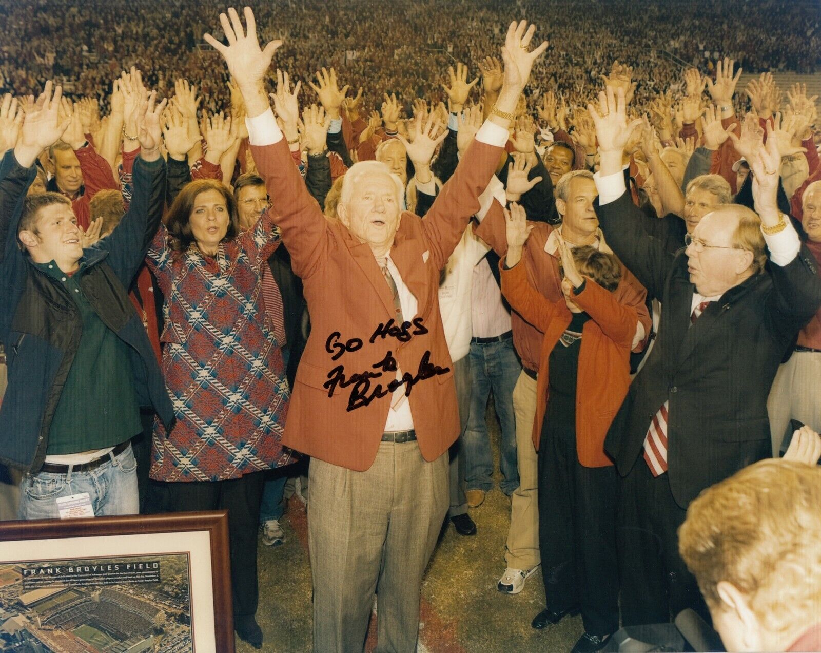 Frank Broyles Pose 3 8x10 Signed w/ COA Arkansas Razorbacks