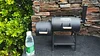 Double barrel mini smoker grill home/outdoor portable small grill