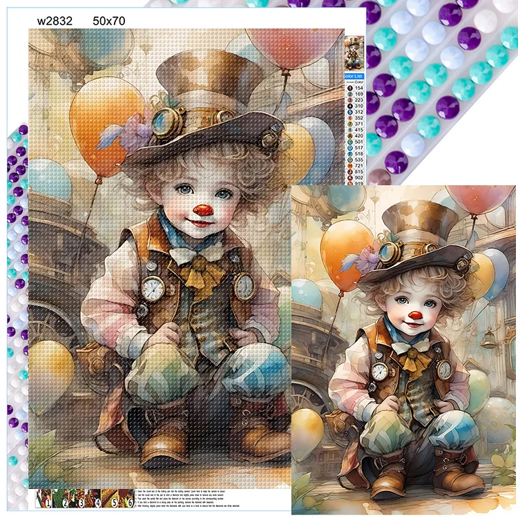 Clown Boy - Full Round - Diamond Painting (50*70cm)