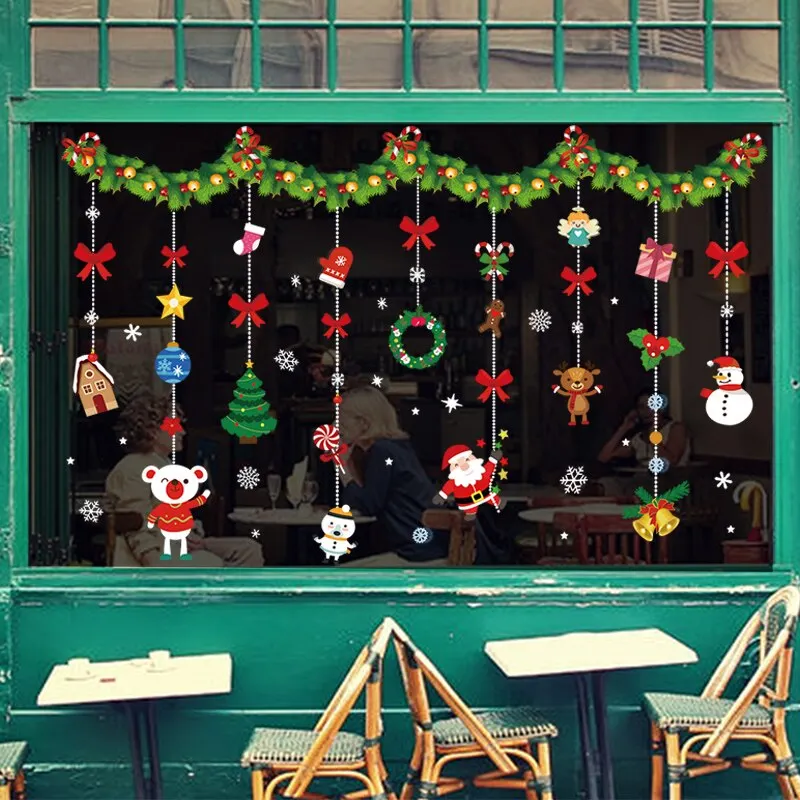 DIY Merry Christmas Wall Stickers Window Glass Stickers Christmas Decorations For Home Christmas Ornaments Xmas New Year 2021
