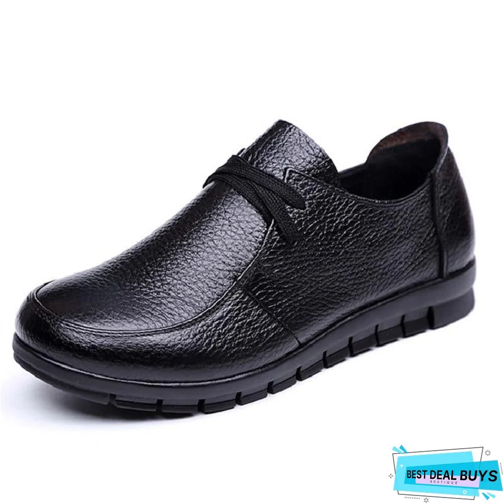 Women Flats Genuine Leather Casual Loafers Shoes
