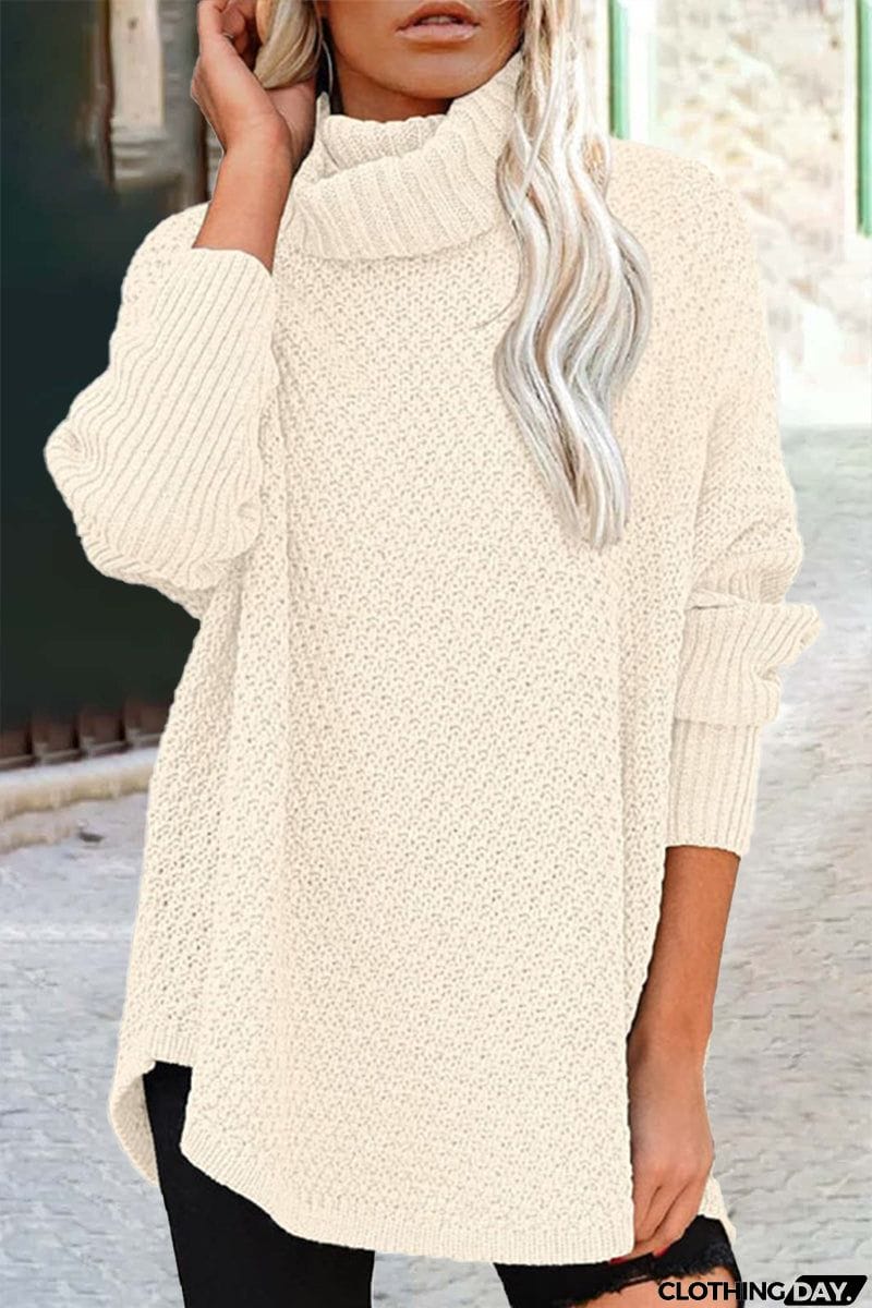 Casual Solid Color Half A Turtleneck Sweaters(5 Colors)