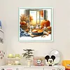 Autumn Window Scenery-11CT Stamped Cross Stitch 45*45cm/17.72*17.72in tapestrymarket