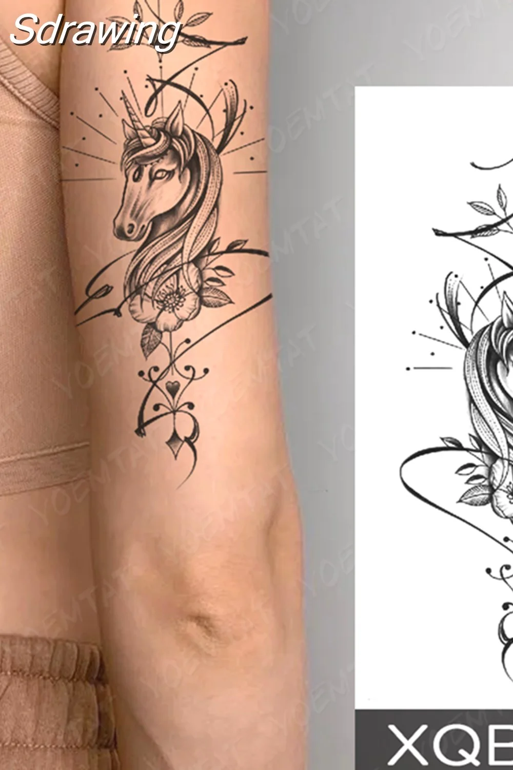 Sdrawing Temporary Tattoo Sticker Butterfly Flower Totem Flash Tatto Y2k Style Body Art Arm Leg Waist Fake Tatoo Men Women