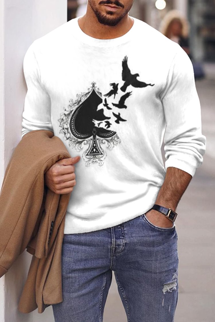 Tiboyz Fashion Art Ace Poker Long Sleeve T-Shirt