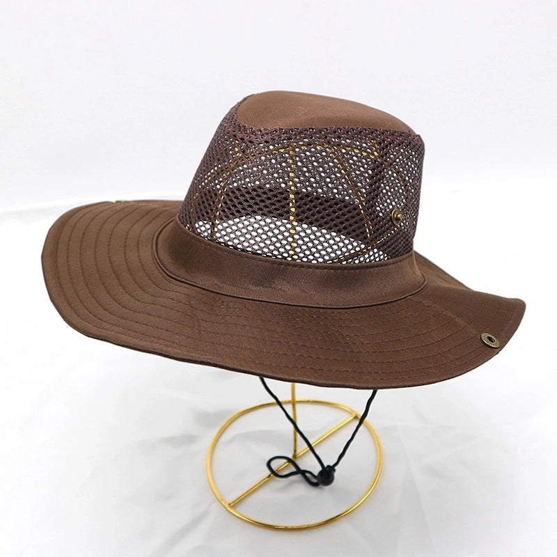 Men’s Minimalist Solid Color Big Eaves Straw Hat