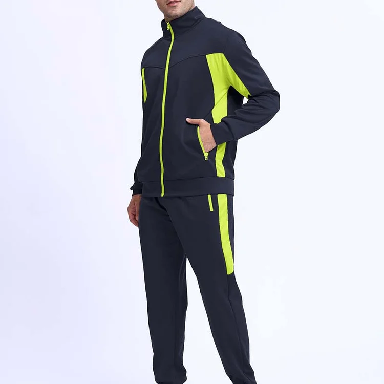 Herren-Laufjacke mit durchgehendem Rei&szlig;verschluss und Hose, zweiteiliges Set