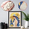 Diamond Painting-DIY Special Shaped Drill Pearl Painting Modern Girl(30x40cm)