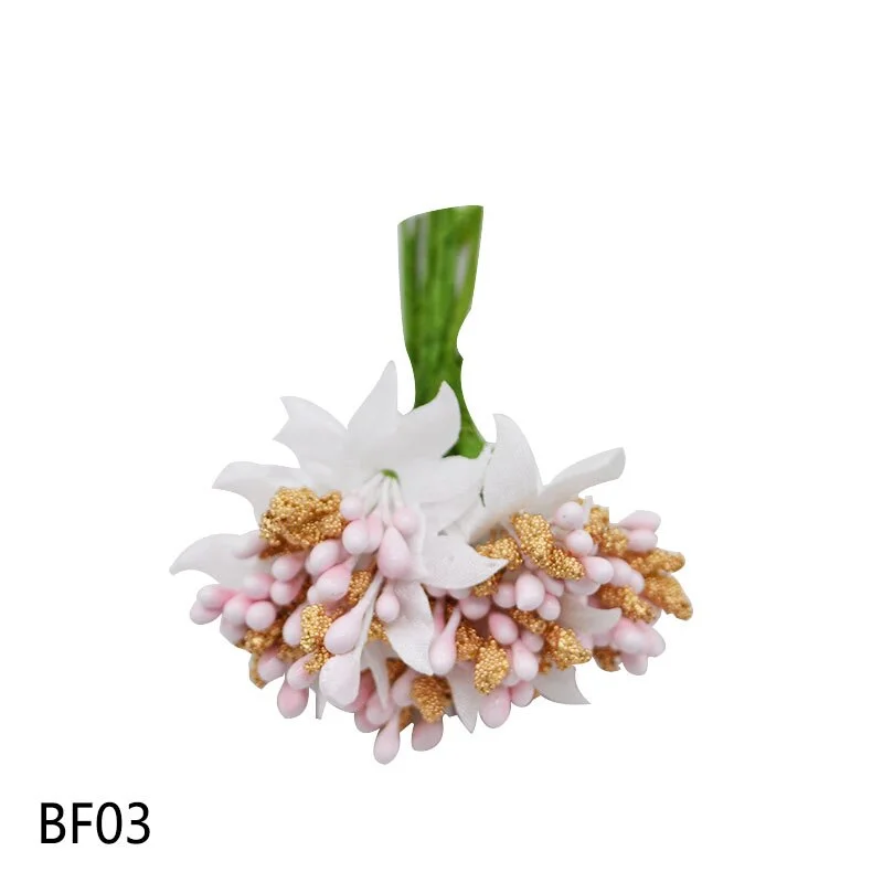 12PCS/lot Mulberry party Artificial Flower Stamen wire stem/marriage leaves stamen DIY wreath wedding box decoration Fake flower